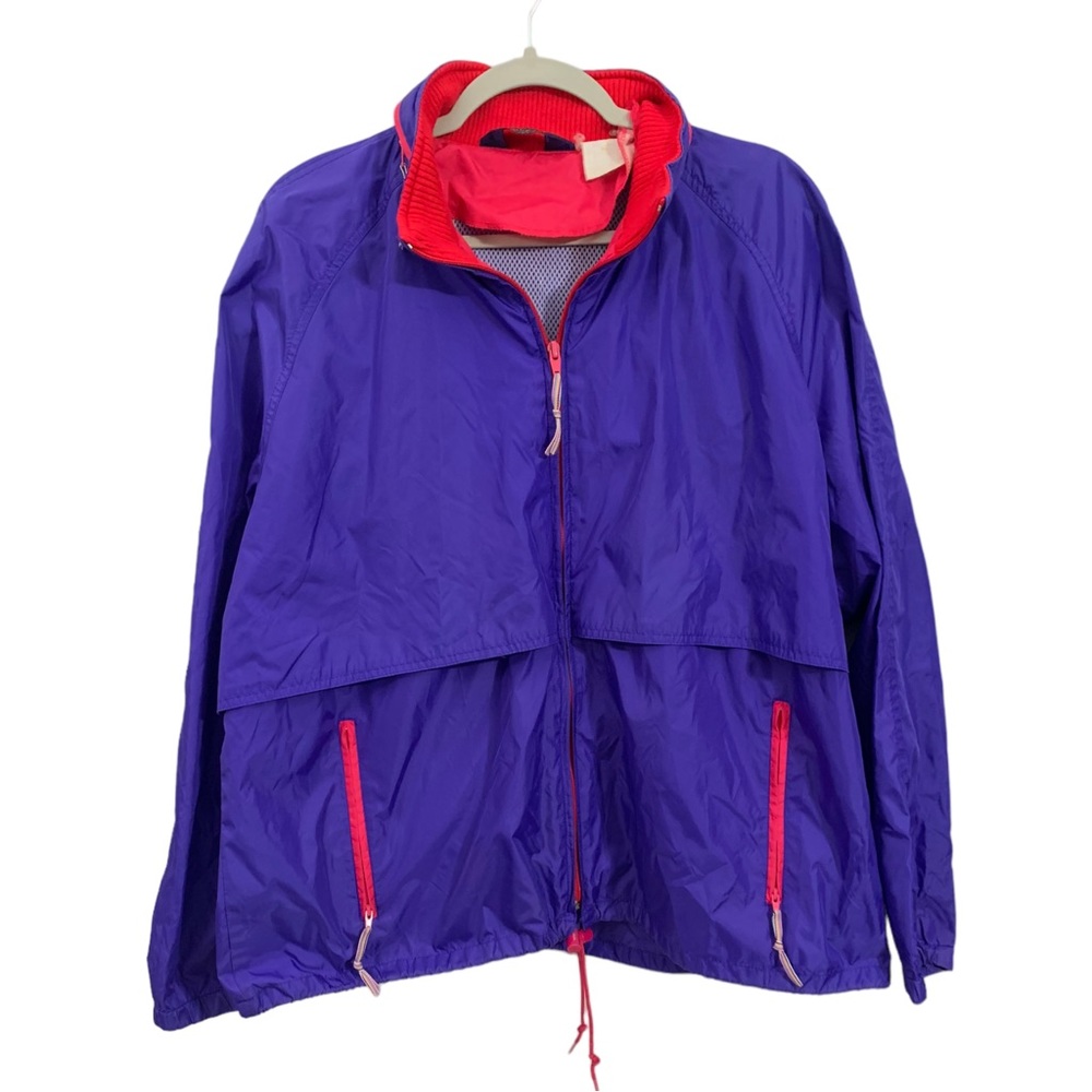 Vintage 90s Woolrich Women’s Windbreaker Purple Jacket Size XL Full Zip